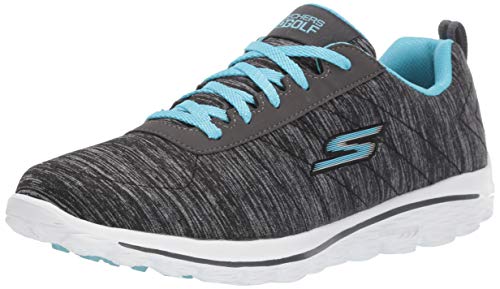 Skechers GO GOLF womens Walk Sport Relaxed Fit Golf Shoe, Black/Blue, 7.5 US