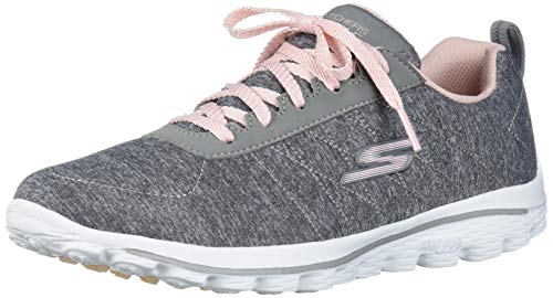 Skechers Women's Go Walk Sport Relaxed Fit Golf Shoe, Gray/Pink, 8.5 M US