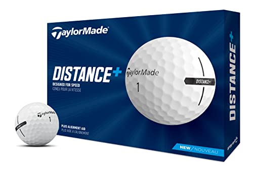 TaylorMade 2021 TaylorMade Distance+ Dozen Golf Balls, White
