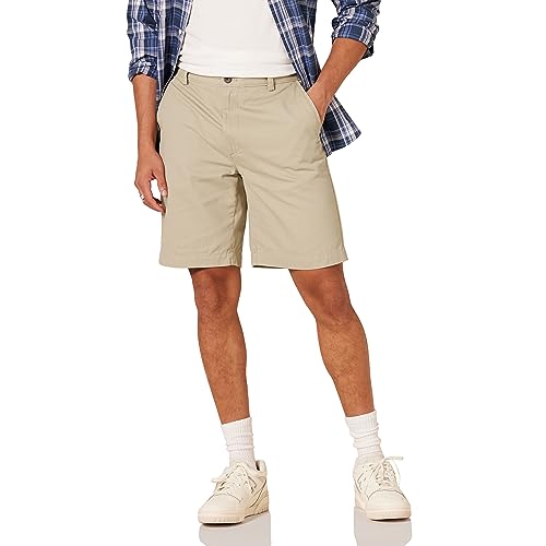 Amazon Essentials Men's Classic-Fit 9' Short, Khaki Brown, 34