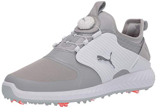 Puma Golf Men's Ignite Pwradapt Caged Disc Golf Shoe, Gray Violet-Puma Silver-Puma White, 12 M US