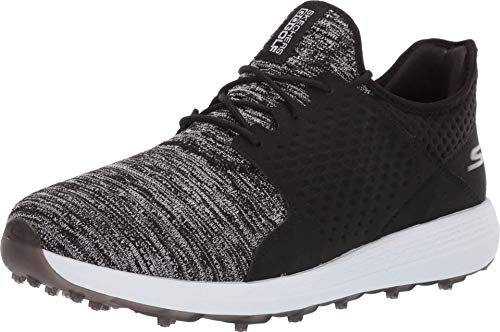 Skechers Men's Max Rover Relaxed Fit Spikeless Golf Shoe, Black/White, 8.5 M US