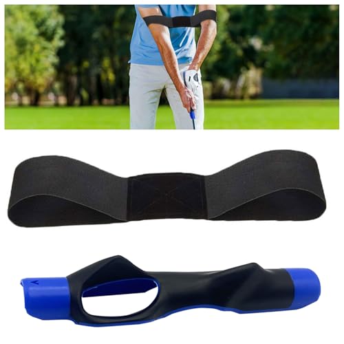 WANAVO Golf Training aid Set，Golf Grip Trainer and Golf Swing Band Combo，Golf Swing Trainer Help Train Correct Hand Position
