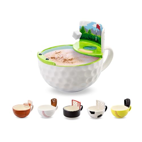 MAX'IS Creations The Golf Mug with a Green, Unique Funny Golf Gifts for Men Women Gift for Golfers Dad Mom Accessories, Novelty Ceramic Funny Coffee Mug, Father's Day Gift, 16oz