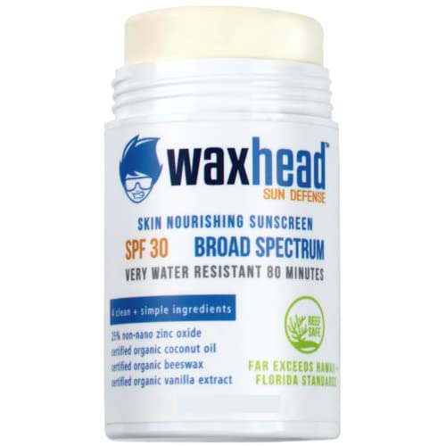 Waxhead Coral Reef Safe Sunscreen Stick - Biodegradable Sunscreen for Face and Body, Mineral Sunscreen for Baby, Tattoo, Hawaii Approved, Waterproof, Matte, Physical Zinc Oxide Sunscreen Face Stick