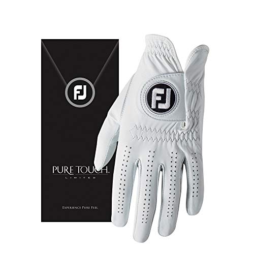 FootJoy Men's Pure Touch Limited Golf Gloves White Cadet Large, Worn on Left Hand