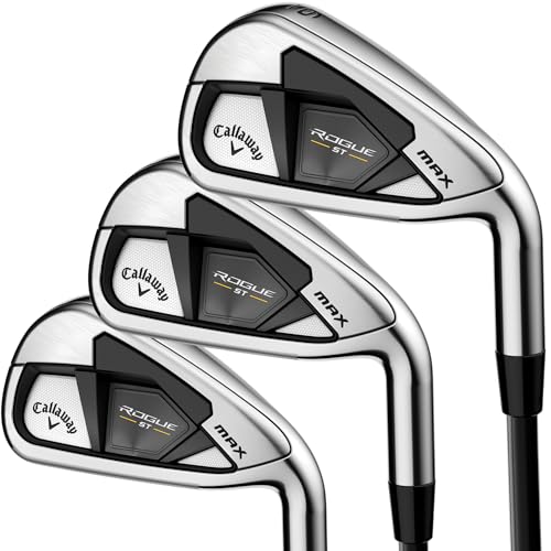 Callaway Golf Rogue ST Max Iron Set (Right Hand, Steel Shaft, Stiff Flex, 6 Iron - PW, Set of 5 Clubs)