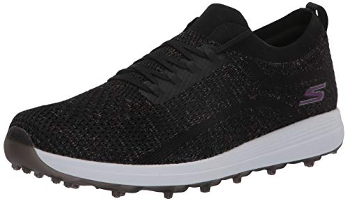 Skechers GO GOLF womens Max-glitter Golf Shoe, Black/Multi, 7.5 Wide US