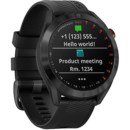 Garmin Approach S40, Stylish GPS Golf Smartwatch, Lightweight with Touchscreen Display, Black