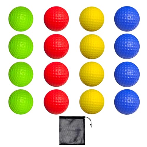 LAZTIC Foam Golf Practice Balls 16 Pack Soft Limited Flight Golf Balls, Perfect for Indoor and Backyard Swing Practice!