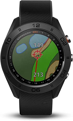 Garmin Approach S60, Premium GPS Golf Watch with Touchscreen Display and Full Color CourseView Mapping, Black w/Silicone Band (Renewed)