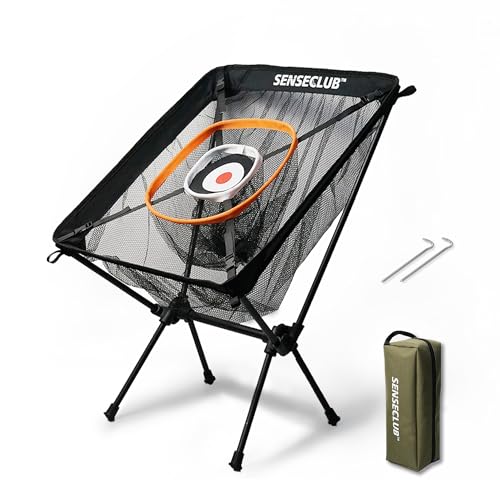 SENSECLUB Chipping Net, Indoor Chipping Net and Mat, Golf Practice Target with Tee and Balls, Outdoor Backyard Golf Game Gifts for Golfer