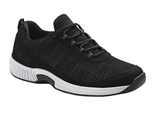 Orthofeet Proven Heel and Foot Pain Relief. Extended Widths. Best Orthopedic Walking Shoes Plantar Fasciitis Diabetic Men’s Sneakers Lava Black