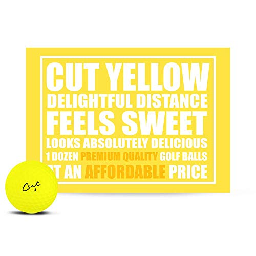 Cut Golf Balls, Yellow Matte Colored (One Dozen)