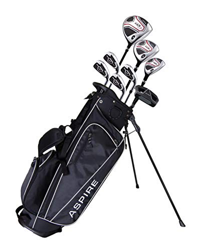 Aspire XD1 Teenager Complete Golf Set Includes Driver, Fairway, Hybrid, 7, 8, 9, Wedge Irons, Putter, Stand Bag, 3 HC'S Teen Ages 13-16 Right Hand - Height 5'1' - 5'6'