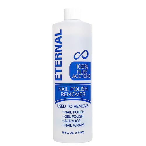 Eternal Gel Polish Remover for Nails - 100% Acetone Nail Polish Remover | Pure Acetone To Remove Acrylic Nails, Natural, Glue, Gel, Acrylic & Dip | Gel Nail Remover - 16 Fl Oz (Pack of 1)
