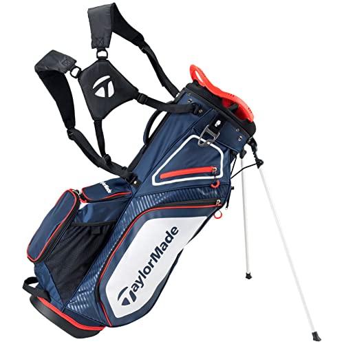 TaylorMade Stand 8.0 Bag, Navy/White/Red, Large