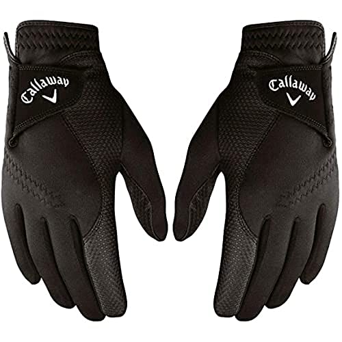 Callaway Golf Women's Thermal Grip, Cold Weather Golf Gloves, Black, Small, 1 Pair, (Left and Right)
