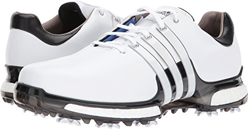 adidas Men's TOUR 360 2.0 Golf Shoe, White/Black, 11 Wide US