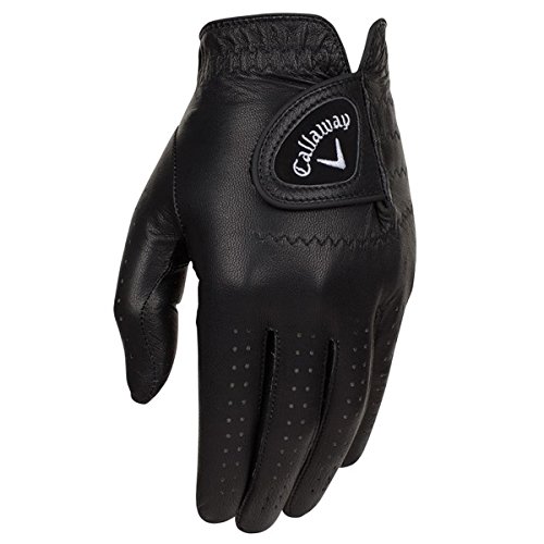 Callaway Golf Men's OptiColor Leather Glove, Black, Medium, Worn on Left Hand