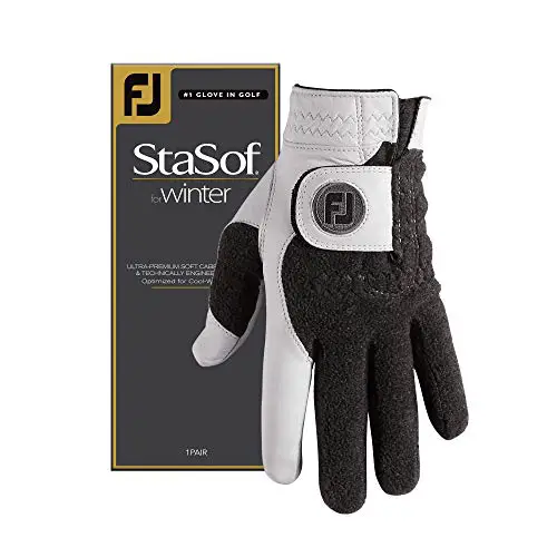 FootJoy StaSof Winter Gloves, Pearl, Medium/Large