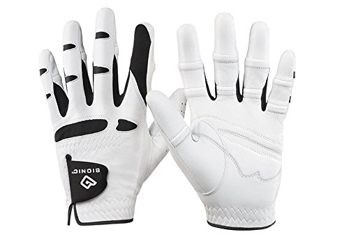 Bionic Gloves –Men’s StableGrip Golf Glove W/ Patented Natural Fit Technology Made from Long Lasting, Durable Genuine Cabretta Leather.