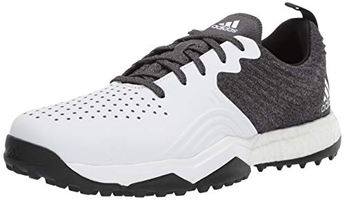 adidas Men's Adipower 4ORGED S Golf Shoe, Black/White/Silver Metallic, 10 M US