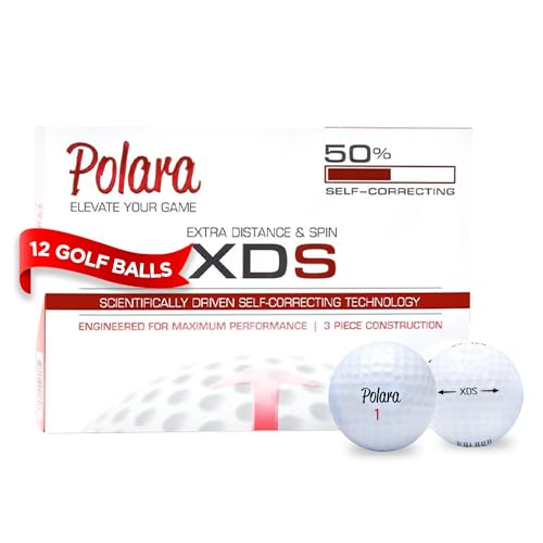 Polara Ultimate Straight Premium Golf Balls | Hook and Slice Correction | Handicap Range 12+ | Perfect for Recreational Golfers | 1 Dozen (12-Balls) | 2pc Construction of Central Core and Outer Cover