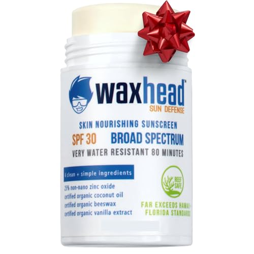 Waxhead Coral Reef Safe Sunscreen Stick - Zinc Oxide Sunscreen, Tattoo Sunscreen Stick Mineral Sunscreen Face Sunscreen Stick, Baby Sunscreen Stick, Sunblock Stick, Biodegradable Sunscreen