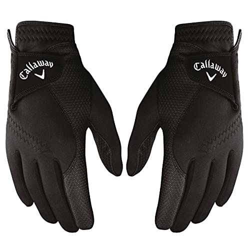 Callaway Golf Women's Thermal Grip, Cold Weather Golf Gloves, Black, Small, 1 Pair, (Left and Right)