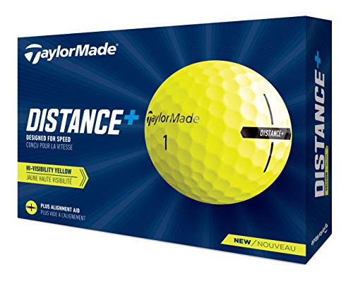 TaylorMade Golf 2021 TAYLORMADE YELLOW DISTANCE+ GOLF BALLS, LARGE