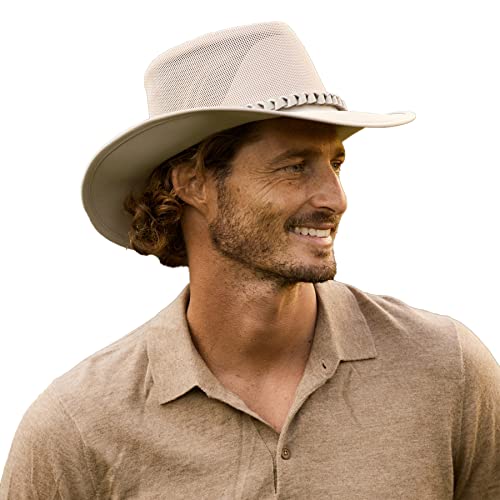 Conner Handmade Hats - Aussie Golf Soakable Mesh Hat, Crushable Safari Hat for Men, Foldable Sun Hat for Women Sand