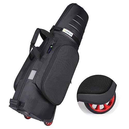 BEYBAY Golf Travel Bags for Airlines with Reinforced Wheels and Hard Case Top, Lightweight and Easy to Maneuver, Excellent Zipper Protect Your Clubs