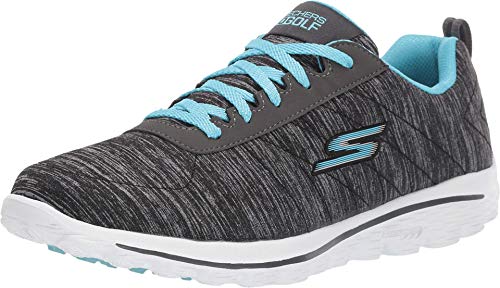 Skechers GO GOLF womens Walk Sport Relaxed Fit Golf Shoe, Black/Blue, 7.5 US
