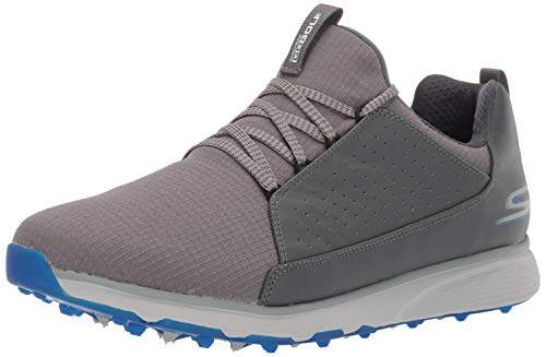 Skechers Men's GO Mojo Waterproof Golf Shoe, Charcoal/Blue Textile, 11 W US