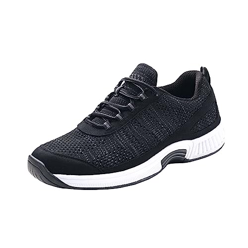 Orthofeet Men's Orthopedic Black Knit Lava Sneakers, Size 11 X-Wide