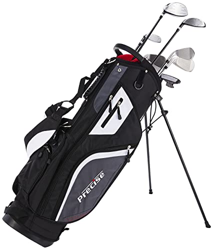 Top Line Men's Right Handed M5 Golf Club Set for Tall Men ( Height 6'1' - 6'4'), Includes Driver, Wood, Hybrid, 5, 6, 7, 8, 9, PW Stainless Irons with True Temper Shafts, Putter, Stand Bag & 3 HCs