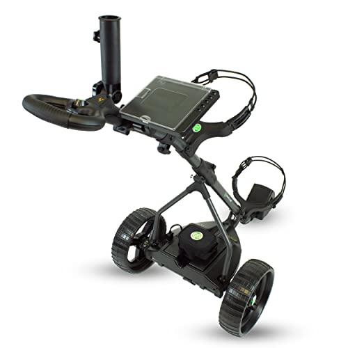 PowerBug GT Electric Golf Cart - Golf Bag Caddy with Lightweight Lithium Battery, Charger - Push Powered Trolley - Graphite