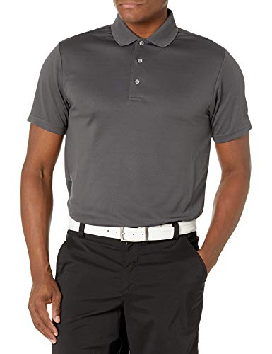 PGA TOUR mens Airfluxâ„¢ Solid Mesh Short Sleeve Polo Shirt, (Sizes - 4xl) Golf Shirt, Asphalt, XX-Large Big US