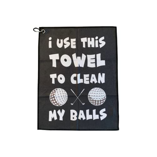 SHANKITGOLF Funny Golf Towel, Printed Golf Towels for Golf Bags with Clip,Golf Gift for Men Husband Boyfriend Dad, Birthday Gifts for Golf Fan, Funny Golf Lover Gift Clean My Golf Balls
