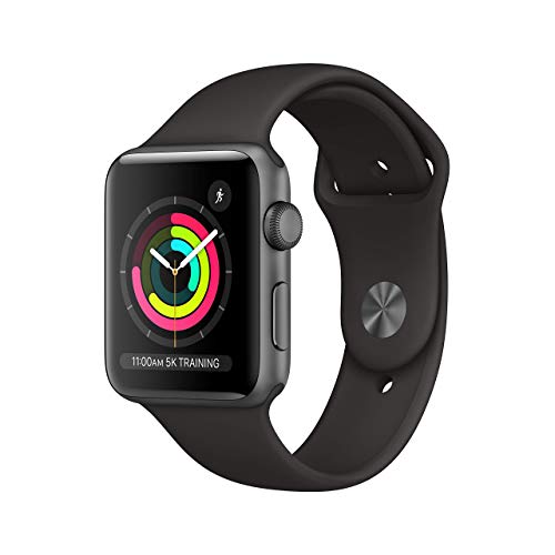 Apple Watch Series 3 (GPS, 38MM) - Space Gray Aluminum Case with Black Sport Band (Renewed)