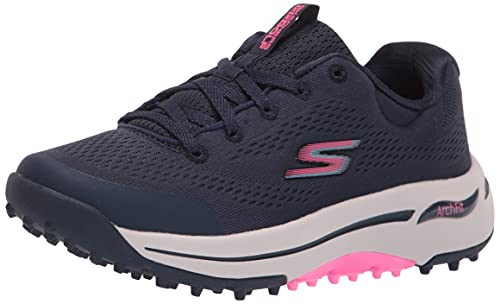 Skechers Women's Arch Fit Golf Shoe, Navy/Pink, 7