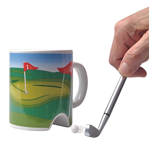 Funny Golf Gifts For Men Unique - Grandpa Golf Gifts For Men Funny - Funny Coffee Mug For Women With Pen And Mini Golf Ball - Funny Cool Coffee Mugs For Men Great Ice Breaker At Your Desk