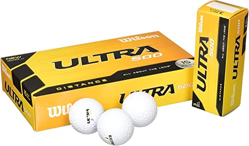 WILSON Ultra 500 Distance Golf Ball (15-Pack), White