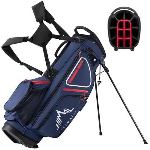 GoHimal 14 Way Golf Stand Bag, Golf Bags for Men with Stand, Top Dividers Ergonomic with 10 Pockets Golf Club Bags