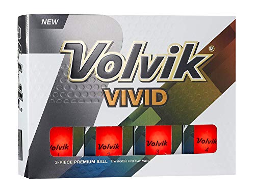 Volvik Vivid Golf Balls, Matte Red One (Dozen)