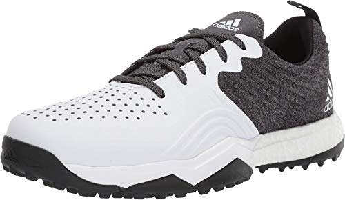 adidas Men's Adipower 4ORGED S Golf Shoe, Black/White/Silver Metallic, 10 M US