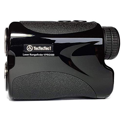 TecTecTec VPRO500 Golf Rangefinder with High-Precision, Laser Range Finder Binoculars with Pinsensor and Battery, Golf Accessories for Golfing and Hunting - Black