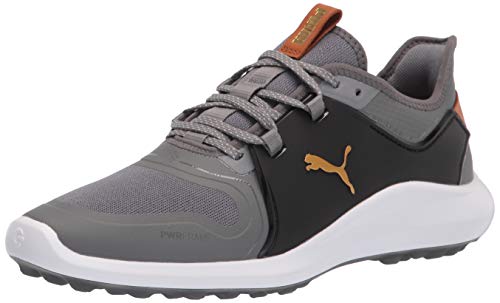 PUMA mens Ignite Fasten8 Golf Shoe, Quiet Shade-gold-puma Black, 12 US