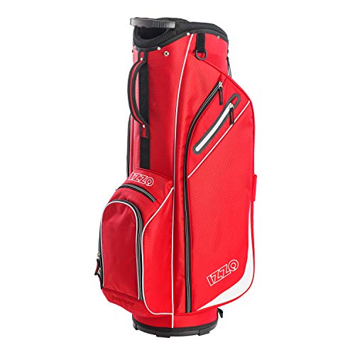 Izzo Golf Izzo Ultra-Lite Cart Golf Bag with Single Strap & Exclusive Features, Red